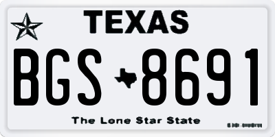 TX license plate BGS8691
