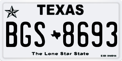 TX license plate BGS8693
