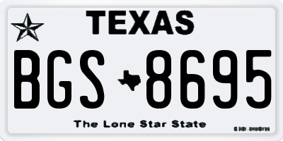 TX license plate BGS8695