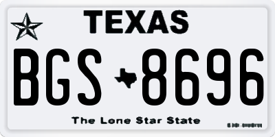 TX license plate BGS8696