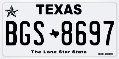 TX license plate BGS8697