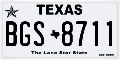 TX license plate BGS8711