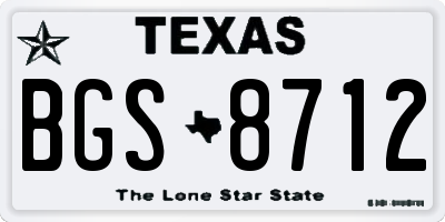 TX license plate BGS8712