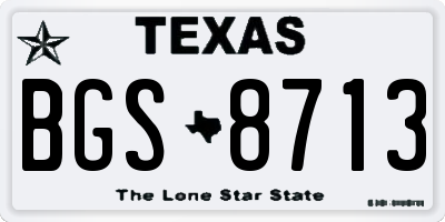 TX license plate BGS8713