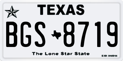TX license plate BGS8719
