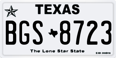 TX license plate BGS8723