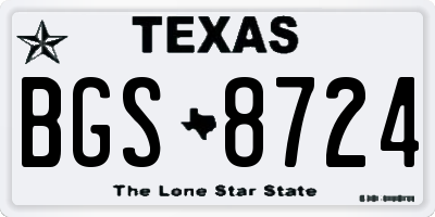 TX license plate BGS8724