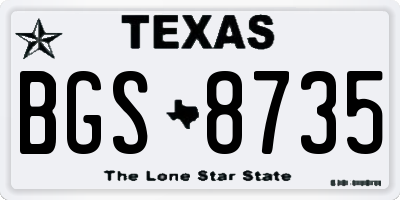 TX license plate BGS8735