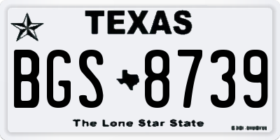 TX license plate BGS8739