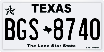 TX license plate BGS8740