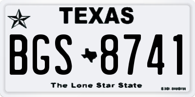 TX license plate BGS8741