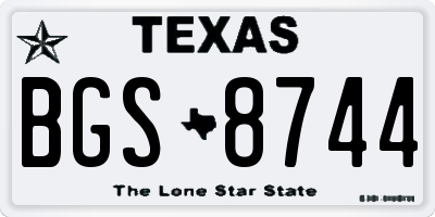 TX license plate BGS8744