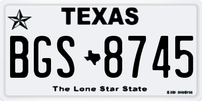TX license plate BGS8745