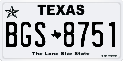 TX license plate BGS8751