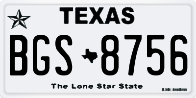 TX license plate BGS8756