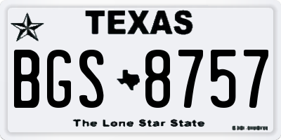 TX license plate BGS8757