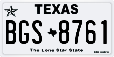TX license plate BGS8761