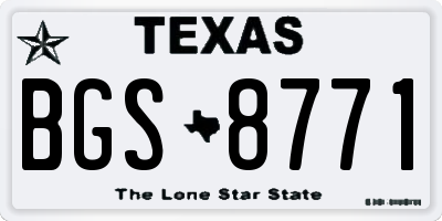TX license plate BGS8771