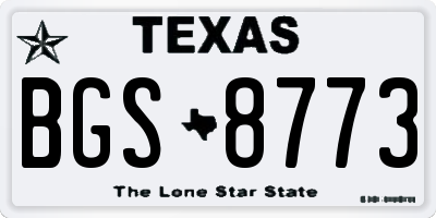 TX license plate BGS8773
