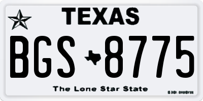 TX license plate BGS8775