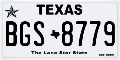 TX license plate BGS8779