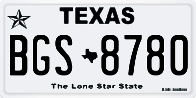 TX license plate BGS8780