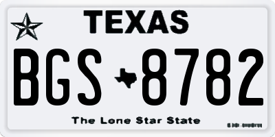 TX license plate BGS8782