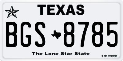 TX license plate BGS8785