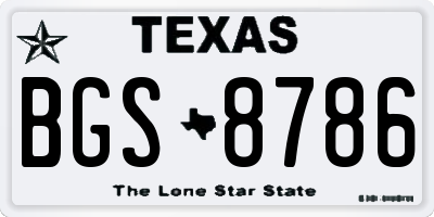 TX license plate BGS8786