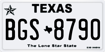 TX license plate BGS8790