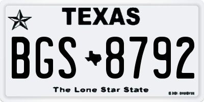 TX license plate BGS8792