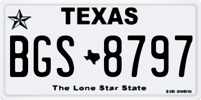 TX license plate BGS8797