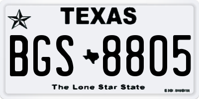 TX license plate BGS8805