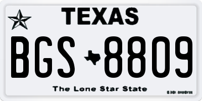 TX license plate BGS8809