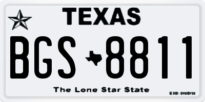 TX license plate BGS8811