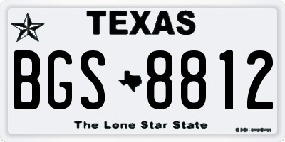 TX license plate BGS8812