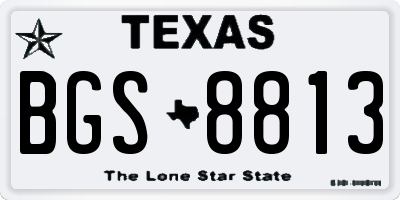 TX license plate BGS8813