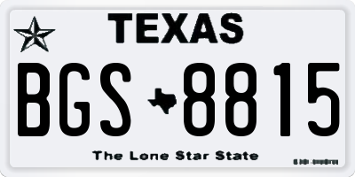 TX license plate BGS8815