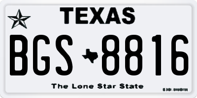 TX license plate BGS8816