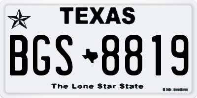 TX license plate BGS8819