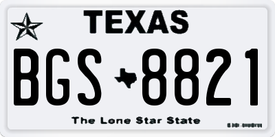 TX license plate BGS8821
