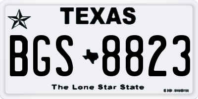 TX license plate BGS8823