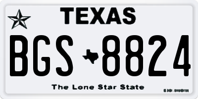 TX license plate BGS8824