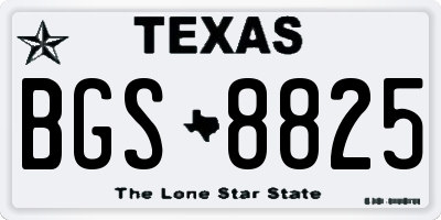 TX license plate BGS8825