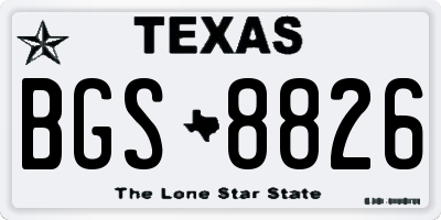 TX license plate BGS8826