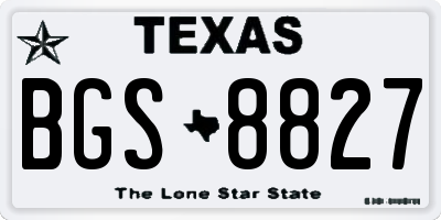 TX license plate BGS8827