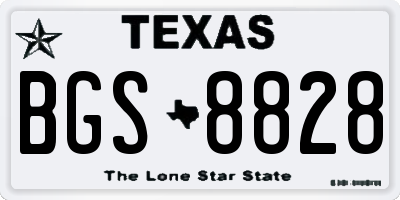 TX license plate BGS8828