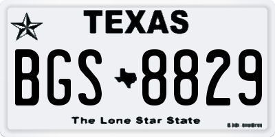TX license plate BGS8829