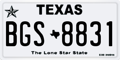 TX license plate BGS8831
