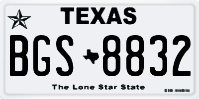 TX license plate BGS8832